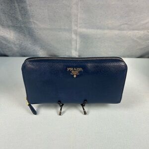 Prada Royal Blue Saffiano Wallet